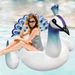 Inflatable Blue Peacock Ride - Floating Animal Pool Float For Kids & Adults (Heavy-Duty PVC 150cm Comfortable Seat & Handles Easy To Inflate)_desvips.com
