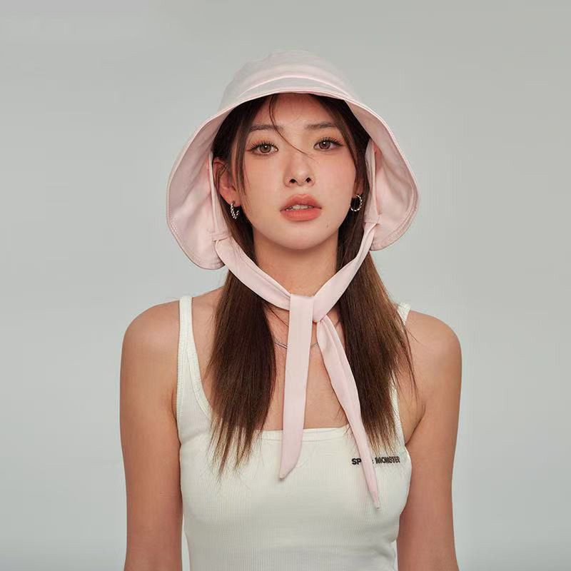UPF50+ Sun Hat - Trendy Face-Covering Fishing Hat For Women Casual UV Protection Wide Brim Summer Beach Hat_desvips.com