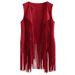 Slim slim sleeveless vest with fringe clip for women_desvips.com
