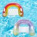 Glitter Watercolor U-Shaped Pool Lounger Inflatable Floating Seat With Cup Holder Multi Position Recliner For Pool Beach_desvips.com