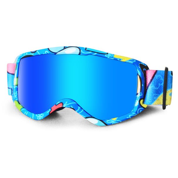 Men's and women's high-definition spherical ai fog ski outdoor goggles, children's version with glasses skiing_desvips.com