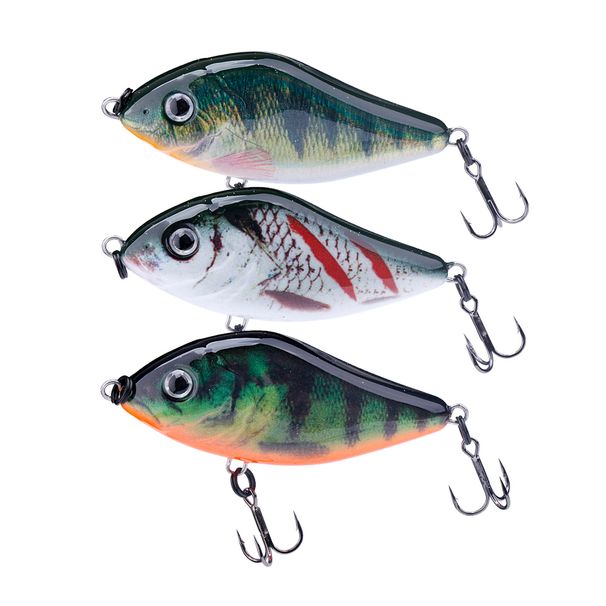 TREHOOK 6cm 13g Sinking Jerkbait 3pcs/pack Wobblers VIB Lures For Pike Bass Trout With Quality Hooks_desvips.com