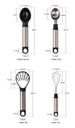 Cross-border Cheese Grater Pizza Cutting Kitchen Kitchenware Ice Cream Spoon Multifunctional Stainless Steel 16-piece Set_desvips.com