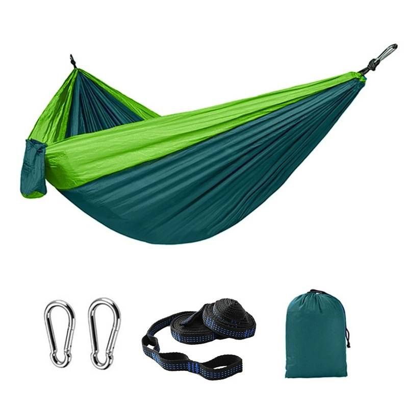 Outdoor Camping And Camping Double Parachute Cloth Color Block Hammock_desvips.com