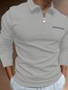 Men's Stylish Dual-Zip Collar Golf Polo Shirt - Breathable Cotton Blend Long Sleeve Activewear For Casual & Outdoor Sports (Multiple Colors Available)_desvips.com