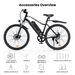 iScooter EB3S Electric Mountain Bike, 36V 15Ah Battery, Support APP Connect_desvips.com