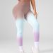 High-Waisted Women's Yoga Pants 3-Color Gradient Outdoor Sports Running Training Fitness Leggings_desvips.com