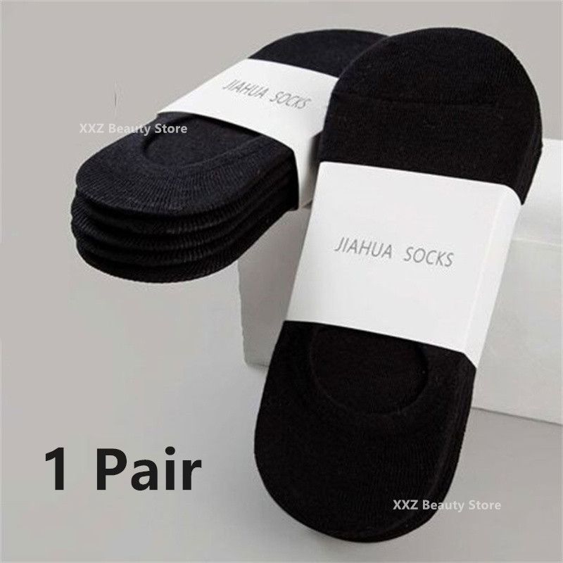 1/5/10/20 Pairs Summer Autumn Boat For Men Women Non-slip Silicone Invisible Cotton Socks Male Ankle Sock Slippers_desvips.com