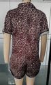 New Women's print holiday style lapel design shirt shorts suit women_desvips.com