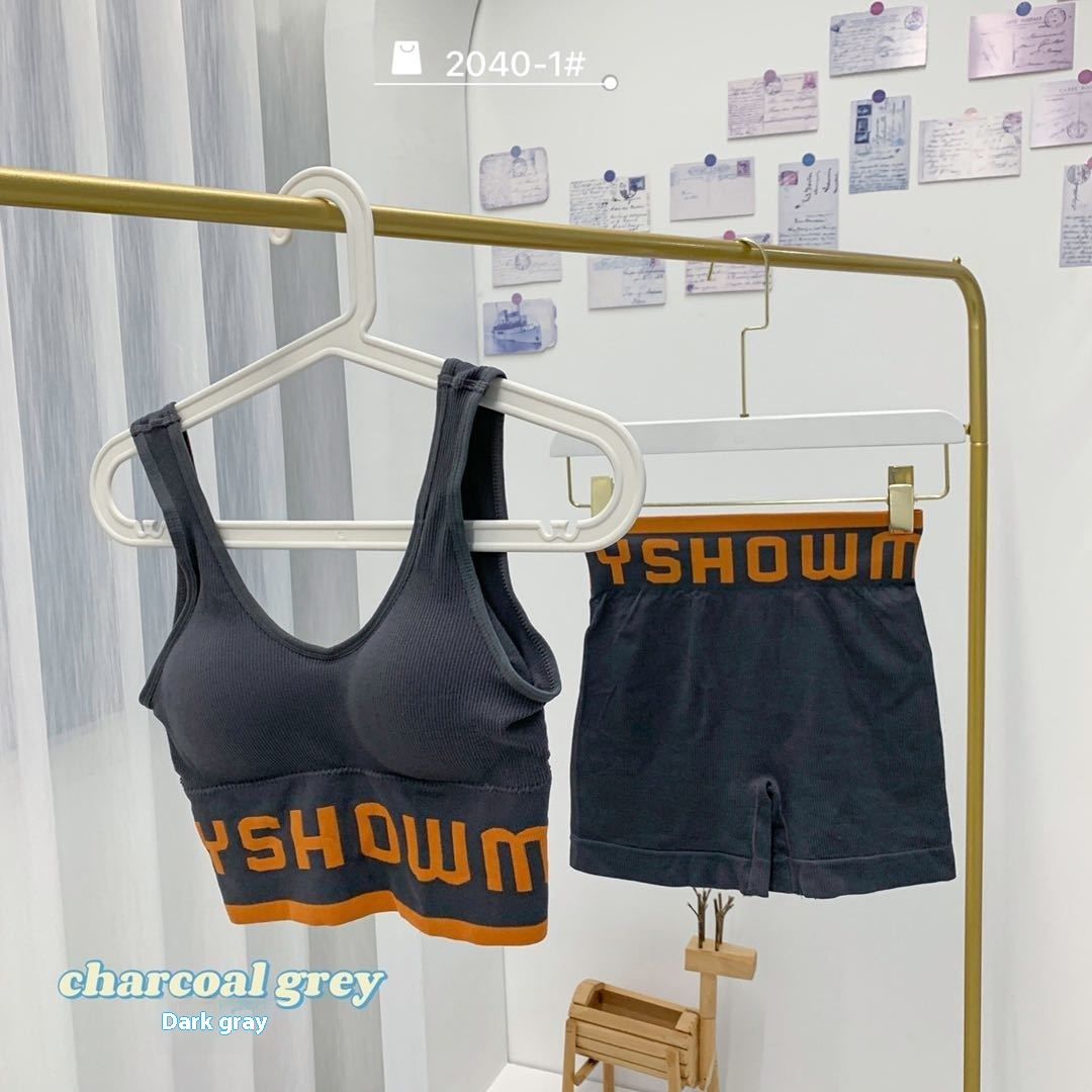 【Set】Summer Thin Fitness Wear Butt-Lifting Tight High-Waist Shorts Running Gym Sports Yoga Set_desvips.com