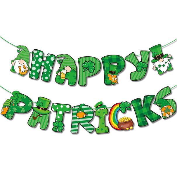 St. Patrick's Day Party Decorations Irish Flag Trifoliate Spiral Ornaments Hanging Card Arrangement Supplies_desvips.com