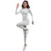 Seamless Knitted Tight High Elastic Long Ski Suit Sports Running Fitness Yoga Outfit Two-Piece Set For Women_desvips.com