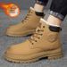 Winter High Top Veet Warm Cotton Shoes, Men's Northeast Cold Resistant Snow Bo, Fur Integrated Big Yellow Martin_desvips.com