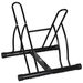 Rastrelliera Da Terra Per 2 Biciclette Con Pneumatici Fino 6.5 Cm, Telaio Orientabile In Acciaio Nero, 60x54x57cm_desvips.com