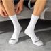 Black And White Pure Cotton Socks Men's Long Socks High Top Cotton Deodorant Sweat Absorption Autumn And Winter College Style Men's Long Socks_desvips.com