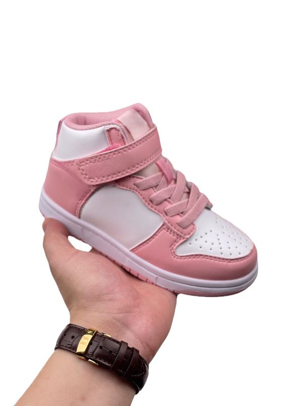 logo Correct 26ss Goods From Authentic Speciality Stores High Buckle Single Original Children's Sneakers High-top Girls' Casual Boys' Sports_desvips.com
