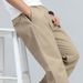 Spring Autumn Thin Cotton Casual Men, Loose Straight-leg Large Size Solid Color Wide-leg Pants, Sports Pants For Young_desvips.com