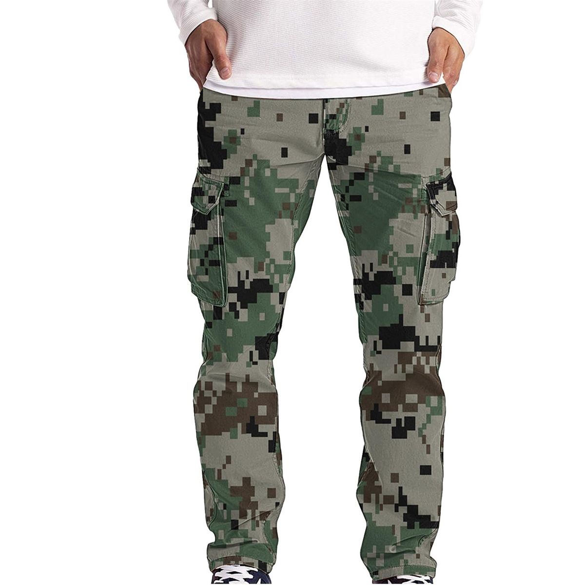 Four Season Loose Straight Camouflage Workwear Casual With Multiple Pockets Youth Sports Men's Pants_desvips.com