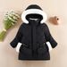 Girls' Snow Jacket, Solid Color Warm For Toddlers Young Children, Stylish Mid-length Top, Cotton Coat, Autumn And Winter_desvips.com