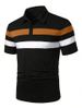 2024 Summer New Foreign Trade Cross-border Short-sleeved Men's Polo Shirt Striped Splicing Casual Clothes Short-sleeved Men's Lapel T_desvips.com