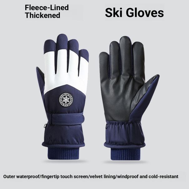 Unisex Winter Ski Gloves – Touchscreen, Thermal Fleece-Lined For Snowboarding, Cycling & Hiking (One Size, Black/White/Grey/Blue/Pink/Purple)_desvips.com