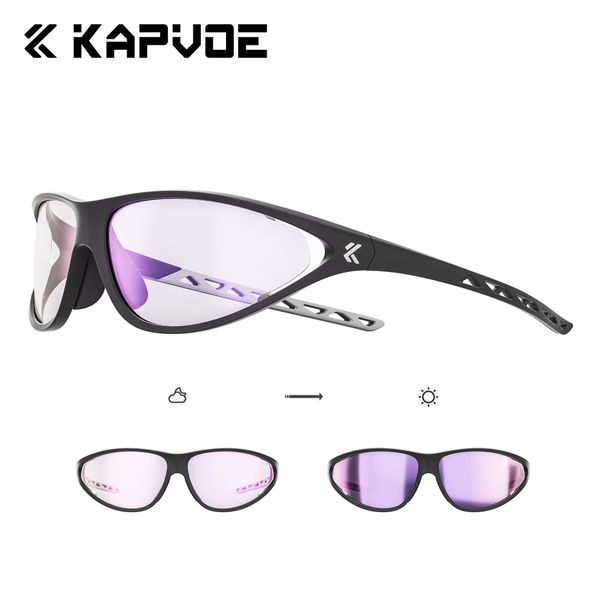 KAPVOE Photochromic Hiking Sunglasses Outdoor Cycling Sports Road Biking Glasses Racing Eyewear Stylish Cat-Eye Design_desvips.com