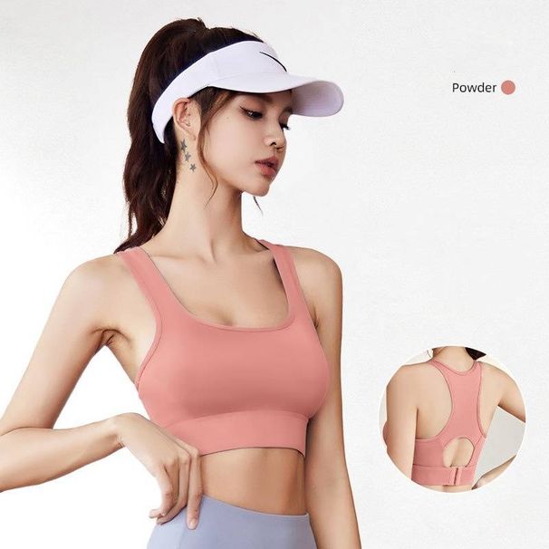 Women's Shockproof, Gathered, Naked-feel Yoga, Running, Fitness High-intensity Sports Bra_desvips.com
