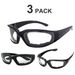 3 Paar Fahren Reitbrille Anti-Staub Outdoor Sport Brillen Motorrad Radfahren Sonnenbrille Windbeständig Schutzbrille UV400 Klare Linse_desvips.com