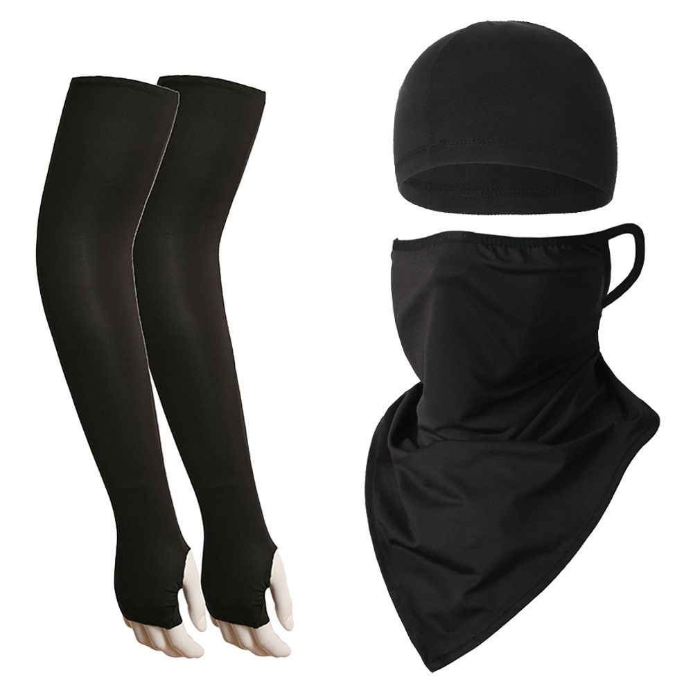 Extended Thumb-Exposing Sleeves Summer Outdoor Cycling Ice Silk Cap Sports Sun Protection Ear-Hanging Triangle Scarf_desvips.com