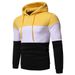 Men's Clothing autumn and winter men's clothing 3 color splicing pullover hooded casual men's sweater jacket_desvips.com