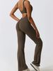 LazyZoom Tight Yoga Suit For Women, Butt-Lifting Sports Fitness Wide-Leg Flared Pants, Dance Running Jumpsuit_desvips.com