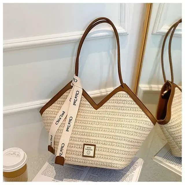 Beach Designer Straw Tote Hot Bag For Women Large Capacity Summer Shoulder Handbag -_desvips.com