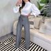 Women's Clothing summer new temperament slim fitting puff sleeve top design drawstring suit pants suit for women_desvips.com