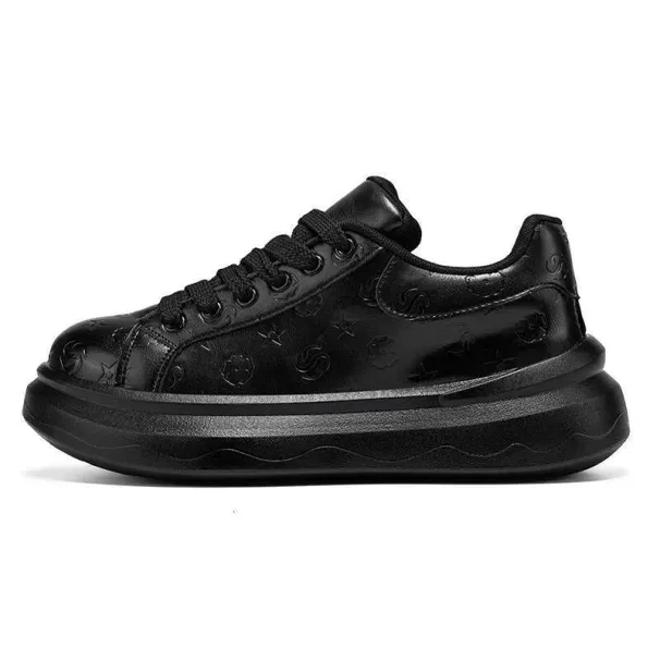 Retro Monogram Chunky Sneakers Men's Leather Platform Casual High End Ultra Light Thin Soft Sole Outdoor Hiking Travel_desvips.com