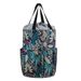 Blue Printed Yarn Storage Bucket Bag 600D Oxford Fabric Round Knitting Organizer With Leaf Pattern Handmade Crochet Tote For Craft Supplies_desvips.com