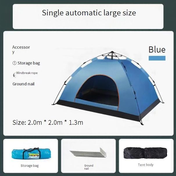 Instant Pop-Up Camping Tent For 2-4 People, Lightweight & Portable, UV Protection, Quick Setup, Family Outdoor Tent (210x200x135cm)_desvips.com