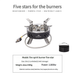 Senju High-Heat Five-Core Portable Steam Outdoor Cooking Camping Head Boiling Water And Tea Stove For Car Travel_desvips.com