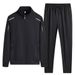 Spring Autumn Fashion Tracksuits Men's Stand Collar Zipper Sweatshirts + Lace-Up Sweatpants 2 Piece Casual Sport Sets L-6XL_desvips.com