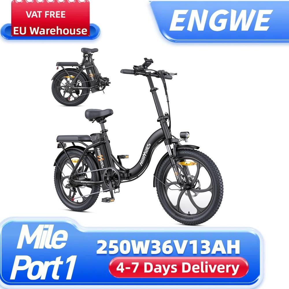 Hillmiles MilePort 1 20'' Folding Electric Bike 250W Electric Bicycle For Adults With 36 V 13 Ah Removable Battery_desvips.com