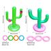 Inflatable Cactus Ring Toss Game Tall PVC Pool Party Toy With 5 Hoops For Backyard Beach Water Fun_desvips.com