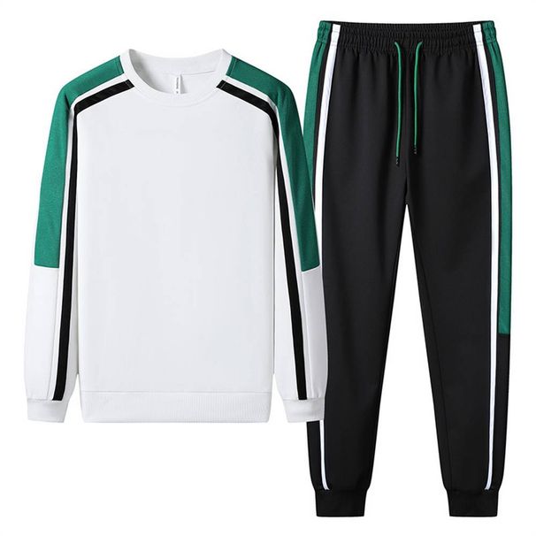 Spring Autumn 2025 Fashion Tracksuits Men's Round Collar Long Sleeve Sweatshirts + Lace-Up Sweatpants 2 Piece Casual Sport Sets M-4XL_desvips.com