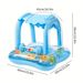 1pc Thickened Inflatable Sunshade Bell Seat Ring Blue Pink PVC Material Swimming Seat Ring Floating Ring Armpit Ring Beach Toy_desvips.com