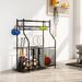 Organizador De Equipos Deportivos Con Cesta Ganchos Extraibles Y Bandas Elásticas Para Balones De Baloncesto Y Fútbol_desvips.com