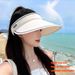 Sun Hat Hollow Top Female Summer Cycling Anti-ultraviolet Uv Sun Hat Versatile Large Brim Folding Sun Hat_desvips.com