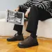 STRONGSHEN Men Casual Leather Thick Soled Formal Fashion Handmade Brogue Business Shoes Oxford Zapatos Hombre 240614_desvips.com