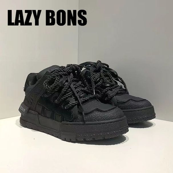 LAZY BONS Height Increasing Men's Trendy American Bread 2024 New Autumn Ins Board Dad Shoes 1_desvips.com