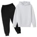New Autumn Fleece-Lined Solid Color Korean Fashion Children's Clothing Set Hooded Sweatshirt_desvips.com
