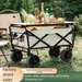 Outdoor Portable Picnic Trolley Small Trailer Camping Stall Folding Cart_desvips.com