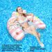 Daisy Inflatable Lounger - U-Shaped Floating Chair With Pillow & Thickened Eco-PVC (Compact Single Person Pool Float For Adults)_desvips.com