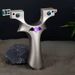 Aluminum Alloy Slingshot Silvery Slingshot 12*8*2 Cm Suitable For Outdoor Competitions, Fitness Shooting, Hunting, Fishing And Games_desvips.com